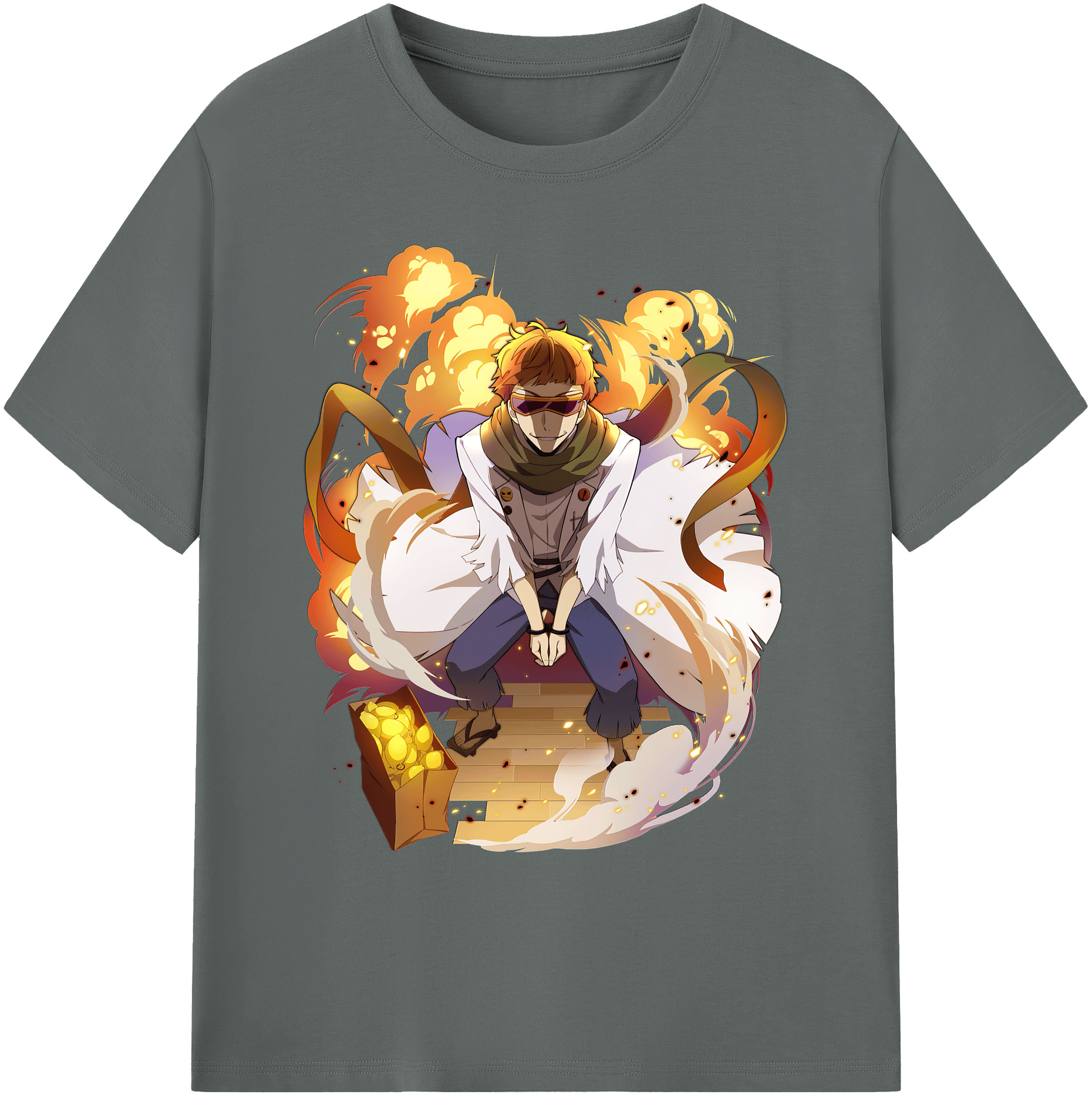 （画像用） 文豪ストレイドッグス Bungo Stray Dogs 綿100％ メンズ半袖Tシャツ｜肌触りやわらか＆通気性